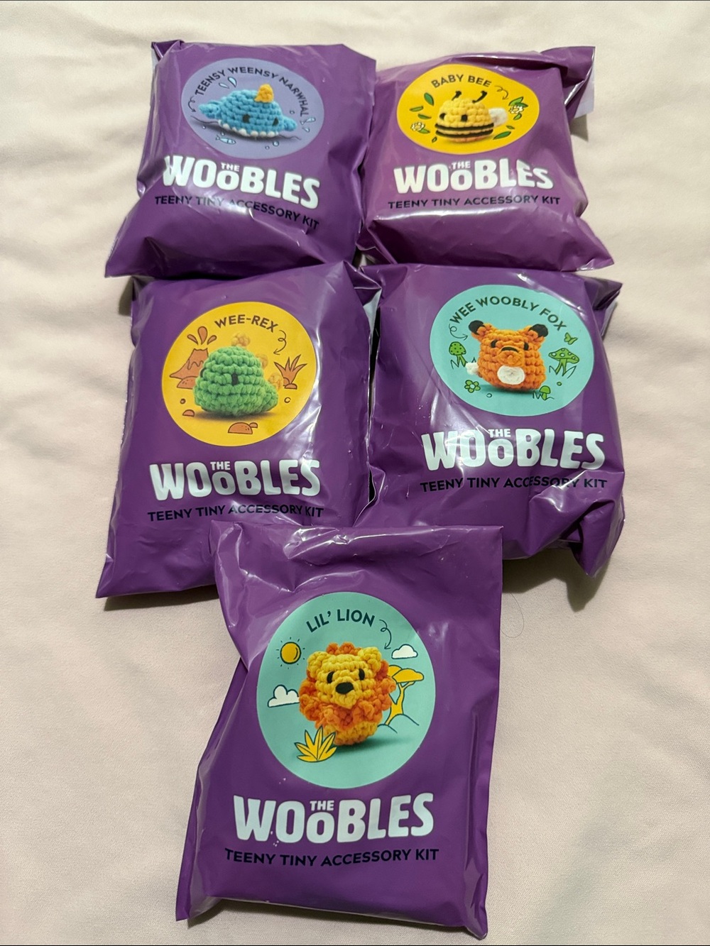 5 Woobles Teeny Tiny Accessory Kits NWT sold as lot